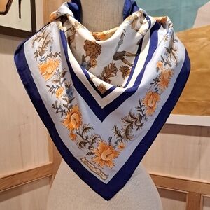 Hermes Les Jardiniers Du Roy Vintage Floral Scarf